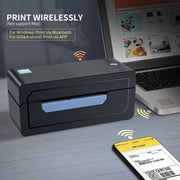 Thermal Printer, 4''X6'' Bluetooth Label Printer for Shipping Packages, Compatible with Windows Smartphone