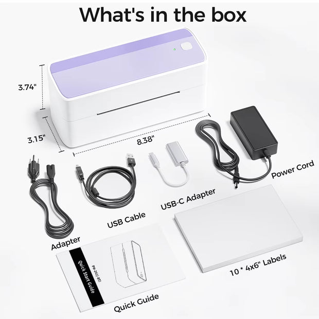 Bluetooth 118Mm Shipping Thermal Label Maker Sticker Printer Portable Address Postage Label Printer Machine Widely Used