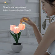 Tulip Night Light Home Decorative Flower LED Lamp Battery Power Dormitory Decor Lamp for Bedroom Bedside Tulip Sleep Light