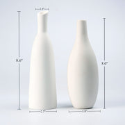 Ceramic Vase Set of 2, Small Flower Vases for Home Decor, White Ceramic Vase, Frosted Matte Surface White Vases for Rustic Home Decor, Table Decor, Shelf Decor, Living Room Decor