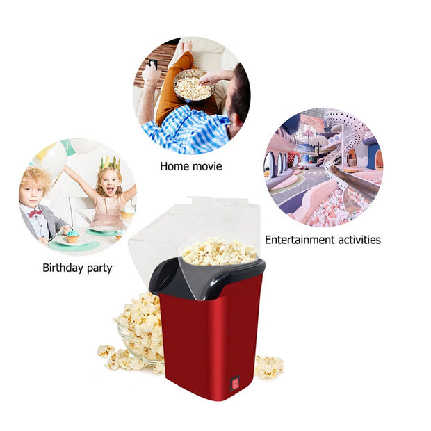 Clearance！Popcorn Machine, Hot Air Popcorn, Air-Pop Popcorn,Fully Automatic Popcorn Machine,Fast Popcorn Maker with Measuring Spoon, Quick Popcorn, Oil Free, Good for Watching Party Movies Use Gift