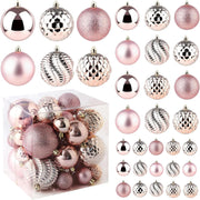 Christmas Balls Ornaments -36Pcs Shatterproof Christmas Tree Decorations with Hanging Loop for Xmas Tree Wedding Holiday Party Home Decor,6 Styles in 3 Sizes(Rose Gold)