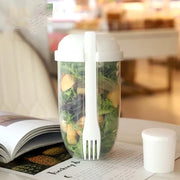 Portable Salad Cup with Fork and Lid Convenient Breakfast Shaker Bottles for Girls and Students Fruit Fat Loss Cup