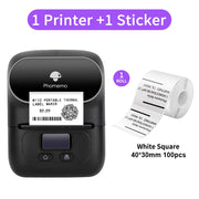 Phomemo M110 Thermal Wireless Label Printer Sticker Mini Printer Barcode Bluetooth Label Maker Price Tag Printers Free APP