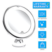 Led Folding Bathroom Mirrors Touch Function Led Magnifying Makeup Mirror Wall Mounted Dual Arm Extension LED Bathroom Mirror