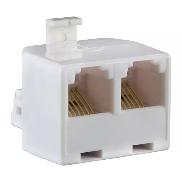 2-Way 4-Conductor Phone Splitter, White