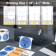 Thermal Printer, 4''X6'' Bluetooth Label Printer for Shipping Packages, Compatible with Windows Smartphone