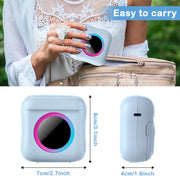 Portable Photo Printer with 7 Rolls Printing Paper, Inkless Mini Printer for IOS & Android, Bluetooth Smart Sticker Printer for Picture, Receipt Label, Note, QR Code Printing (Blue)