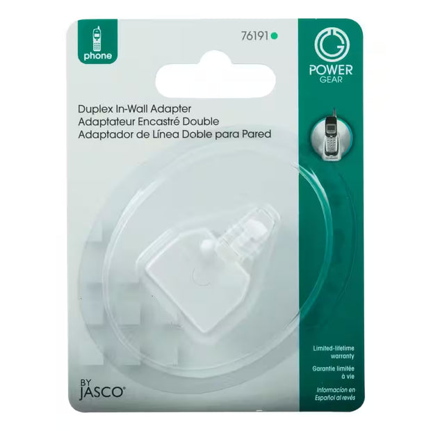 2-Way 4-Conductor Phone Splitter, White