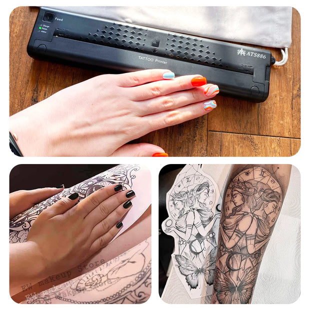 Smart Wireless Tattoo Printer Thermal Stencil Bluetooth Printer Portable Supplies Photo Thermal Transfer Paper Copy Printing