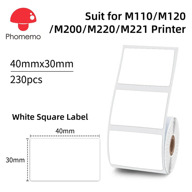 Phomemo M110 Thermal Wireless Label Printer Sticker Mini Printer Barcode Bluetooth Label Maker Price Tag Printers Free APP