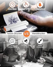 M08F Wireless Tattoo Transfer Stencil Printer Tattoo Transfer Thermal Copier Machine Compatible with Smartphone & PC