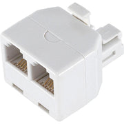 2-Way 4-Conductor Phone Splitter, White