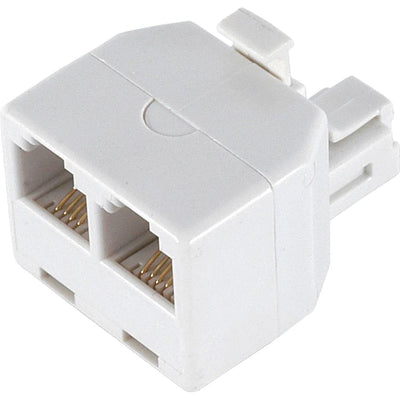 2-Way 4-Conductor Phone Splitter, White